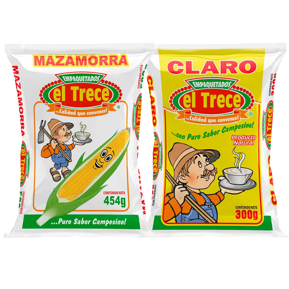 Kit mazamorra el trece (mazamorra en grano x454gr + claro x300gr) 2 pack